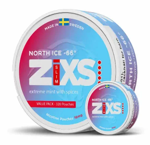 Zixs Nicotine Pouches Mega Cans North Ice – 320 Pouches 12MG